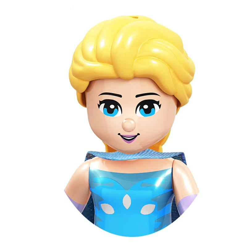 Model Batu Bata Mini Puteri Anime Gadis Cantik Angka Aksesori Kepala Blok Bangunan Salji Mainan Aksi Rakan untuk Kanak-kanak