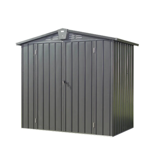 Outdoor Storage Shed 6.5'x 4.2' Metal Garden Shed for Bike Trash Can Tools Lawn Mowers Galvanized Steel Outdoor Storage Cabine