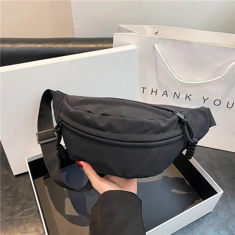 Chest Bag Bag for Women Sling Crossbody Waist Pack Canvas Running Waist Bag Casual Fanny Packs Sport Half Moon Belt Bag