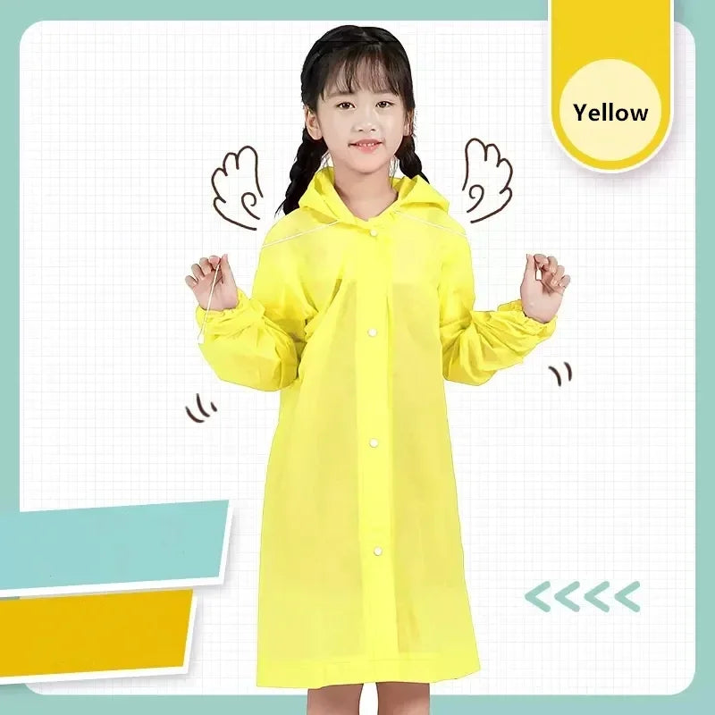 EVA Children Raincoat Thickened Waterproof Rain Coat Kids Clear Transparent Tour Waterproof Rainwear Student travel Rain Poncho