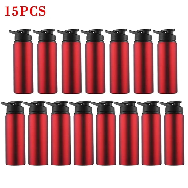 2Pcs Portable Stainless Steel Bicycle Water Bottle Straight Drinking Outdoors Sports Travel Kettle Metal Water Bottle