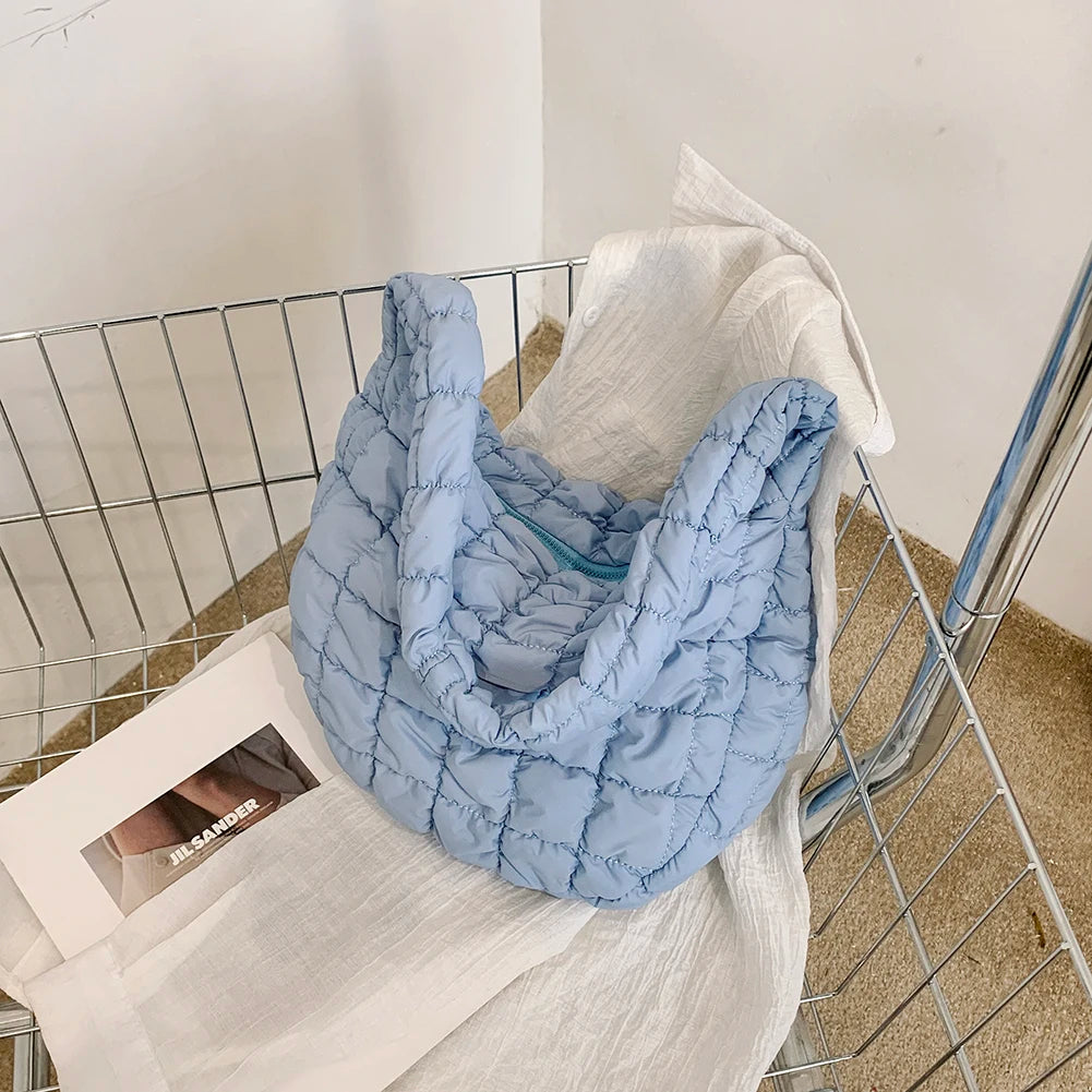 Quilted Padded Crossbody Bag for Women Pleated Bubbles Cloud Shoulder Bags Large Tote Bucket Designer Bag Ruched Handbags 2023