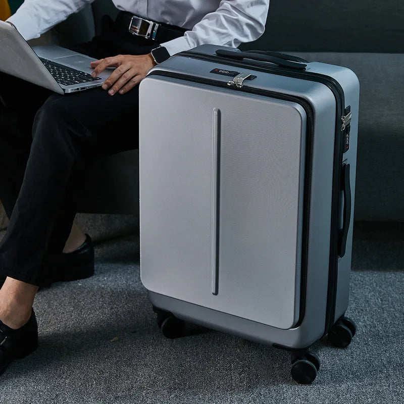 Bagasi Bergolek 20"24" inci BARU dengan Beg Komputer Riba Sarung Beg Perjalanan Perniagaan Lelaki Troli Roda Universal Kotak PC Troli Bagasi