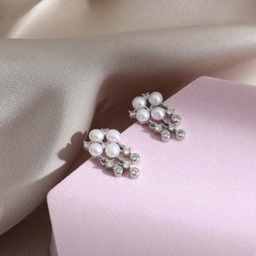 French Classic Natural Pearl Pendant Earrings for Women 2023 New Bride Wedding Earrings Luxury Jewelry Accessories Gift