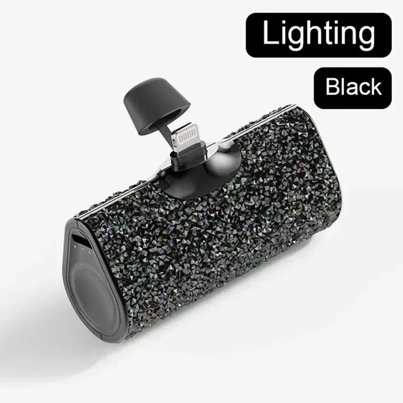 Power Bank Shiny Diamond Fashion High Quality 5000mAh Portable Charger Mobile Power Bank Power Banks Fast Charging