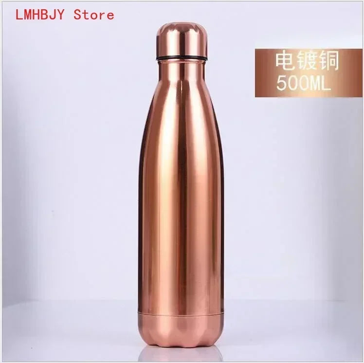 500ml Double-Wall Insulated Vacuum Flask Stainless Steel Thermos Cola Water Beer Outdoors Sport Water Bottle