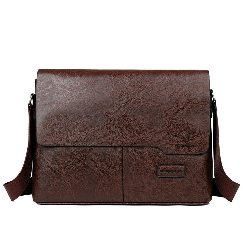 Beg bimbit Lelaki Kulit PU Lelaki Dokumen Eksekutif Bahu Kerja Perniagaan Vintaj Messenger Crossbody Beg Kadi Pereka Beg Sampingan