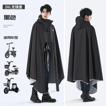 Adult Thickened Long Riding Poncho Oxford Large Single Full Body Raincoat Hooded Motorcycle Rider Raincoat for Men Rain Gear