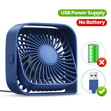 Kipas Meja USB TOPK Kipas Peribadi Mini Mudah Alih, Aliran Udara yang Kuat & Operasi Senyap, Kipas Penyejuk Kecil Angin Kelajuan Tiga