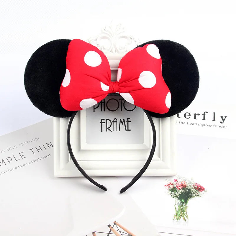 Cartoon Anime Mouse Ears Headband for Women Men Hair Accessories Cute Mouse Elasticity Bow Headdress Toys Childrens Xmas Gifts