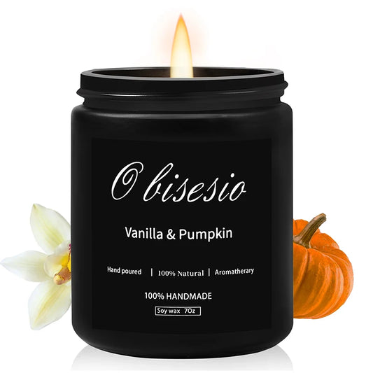 Obisesio Scented Candle for Men Aromatherapy Candle for Home Scented Soy Candle Set Cinnamon Apple Vanilla Pumpkin Men Candle