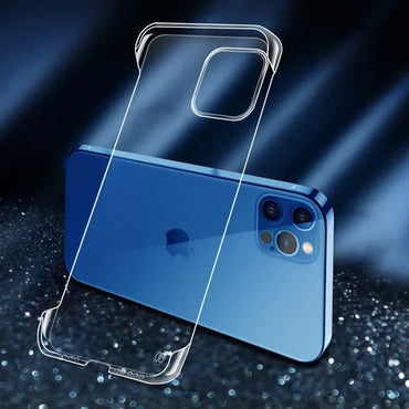 Sarung Telefon Jelas Tanpa Bingkai Slim untuk iPhone 15 14 13 12 Mini 11 Pro XS Max XR X 8 7 Plus SE 2022 2020 Penutup Plastik Lutsinar