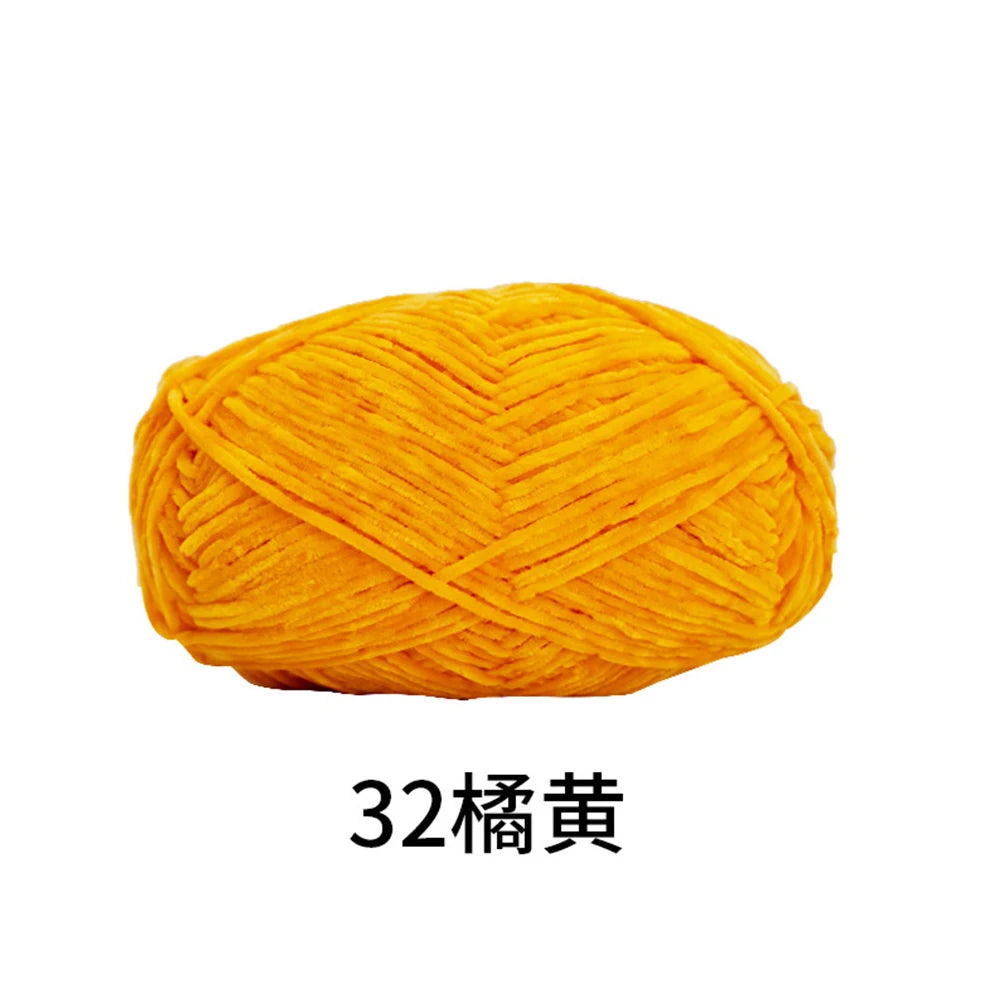 40g/roll 2mm Lustre Chenille Yarn DIY Hand Crochet Dolls Shoes Materials For Hand Knitting Thin Pleuche Wool Rope