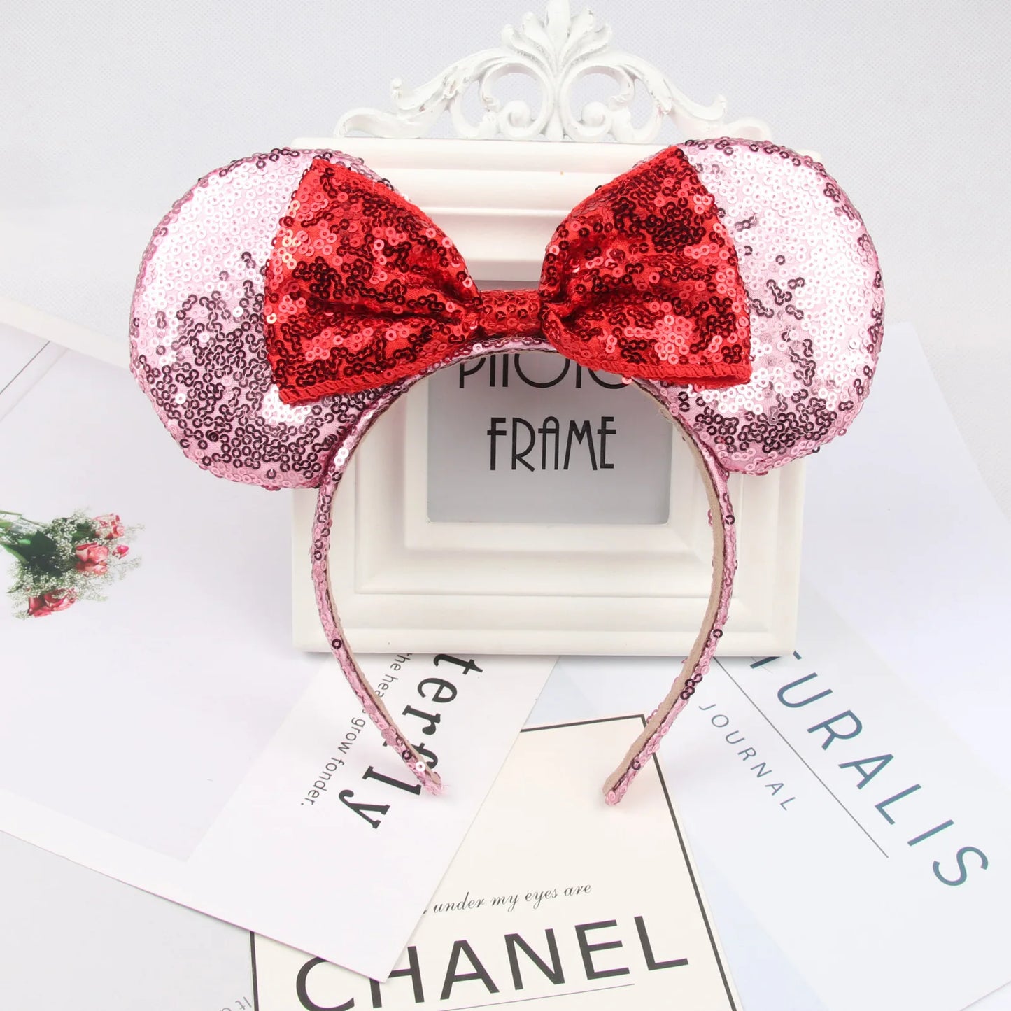 Cartoon Anime Mouse Ears Headband for Women Men Hair Accessories Cute Mouse Elasticity Bow Headdress Toys Childrens Xmas Gifts