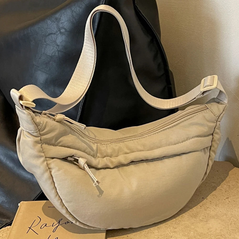 Beg Dumpling Wanita Beg Tote Kerja Dengan Tali Bahu Boleh Laras Beg Bulan Sabit Beg Tangan Kasual Fesyen Bergaya untuk Penggunaan Harian Pejabat