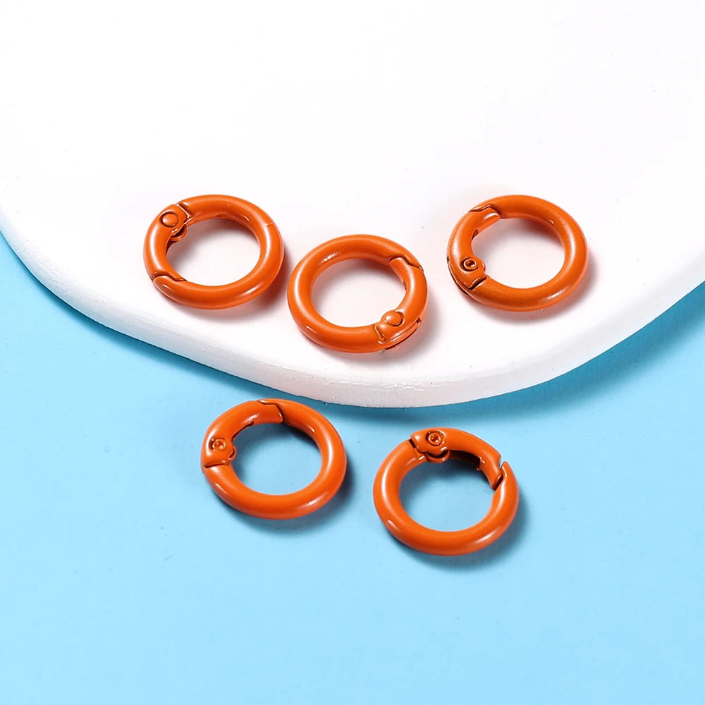5Pcs/Lot 21 Colors Metal O Ring Spring Clasp Openable Round Carabiner Keychain Clips Hook Dog Chain DIY Jewelry Buckle Connector