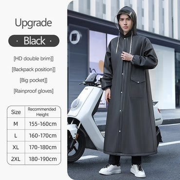 New EVA Men's Raincoat Long Full MTB Road Bicycle Single Ride Body Waterproof Raincoat Lengthen Brim Fashion Raincoat