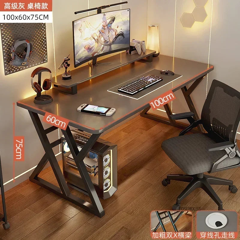 Meja Komputer Desktop Meja Pejabat Meja Isi Rumah Ringkas Meja Permainan Moden dan Set Kerusi Bilik Tidur Meja Kerja Perabot Pejabat