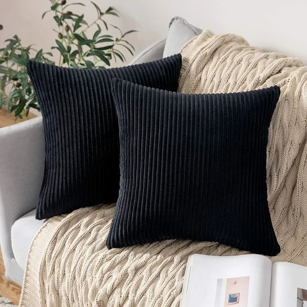 Christmas Red Pillow Covers, Decorative Throw Cushion Covers Modern Braid Ultra Soft Stretchy Pillow Case for Sofa Couch Bedroom