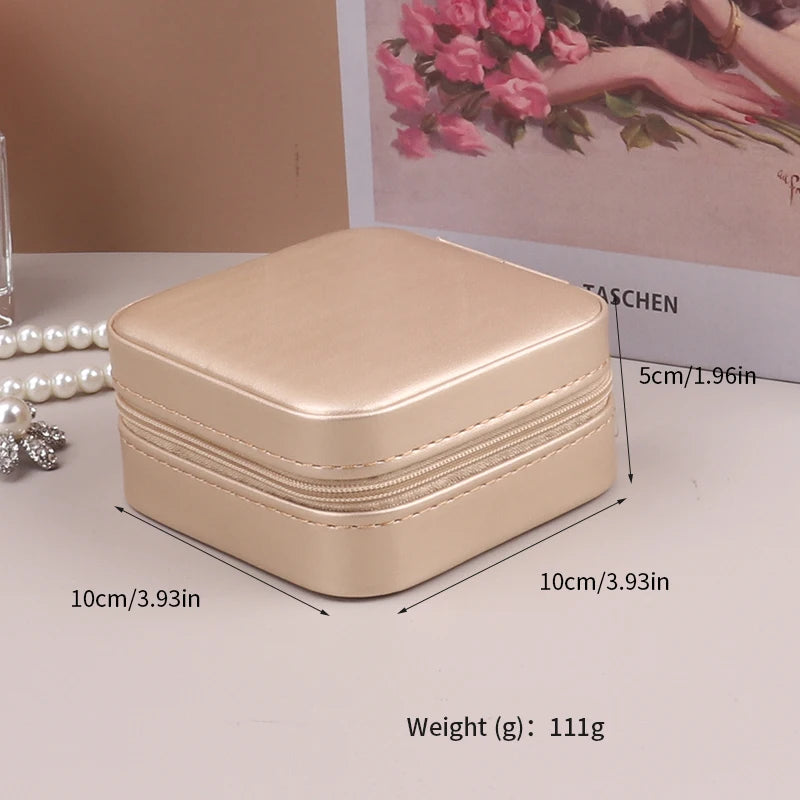 Kotak Penyimpanan Barang Kemas Mudah Alih Penganjur Perjalanan Kes Barang Kemas PU Kulit Penyimpanan Anting-Anting Kalung Cincin Paparan Penganjur Barang Kemas