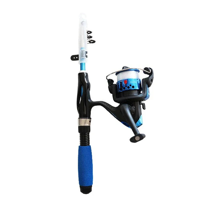 Telescopic 31cm Mini Fishing Rods Combo Set Collapsible Rods Reels Lures Hooks Bag Portable Fishing Kit for Children Adults