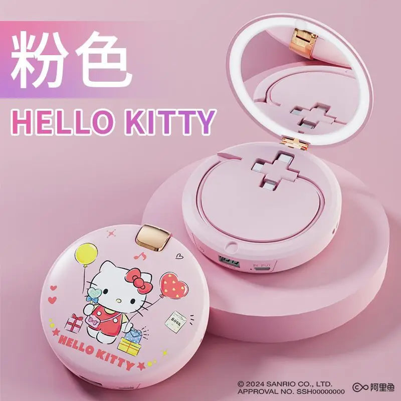 Sanrio Hello Kitty bank kuasa mudah alih bank kuasa cermin solek pemanas tangan tiga dalam satu Kuromi bank kuasa pelbagai fungsi mudah alih