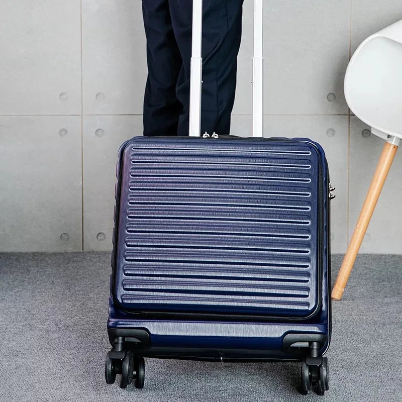 18 inch Trolley luggage travel suitcase Business cabin rolling luggage carry ons case with laptop bag spinner wheels box fashion
