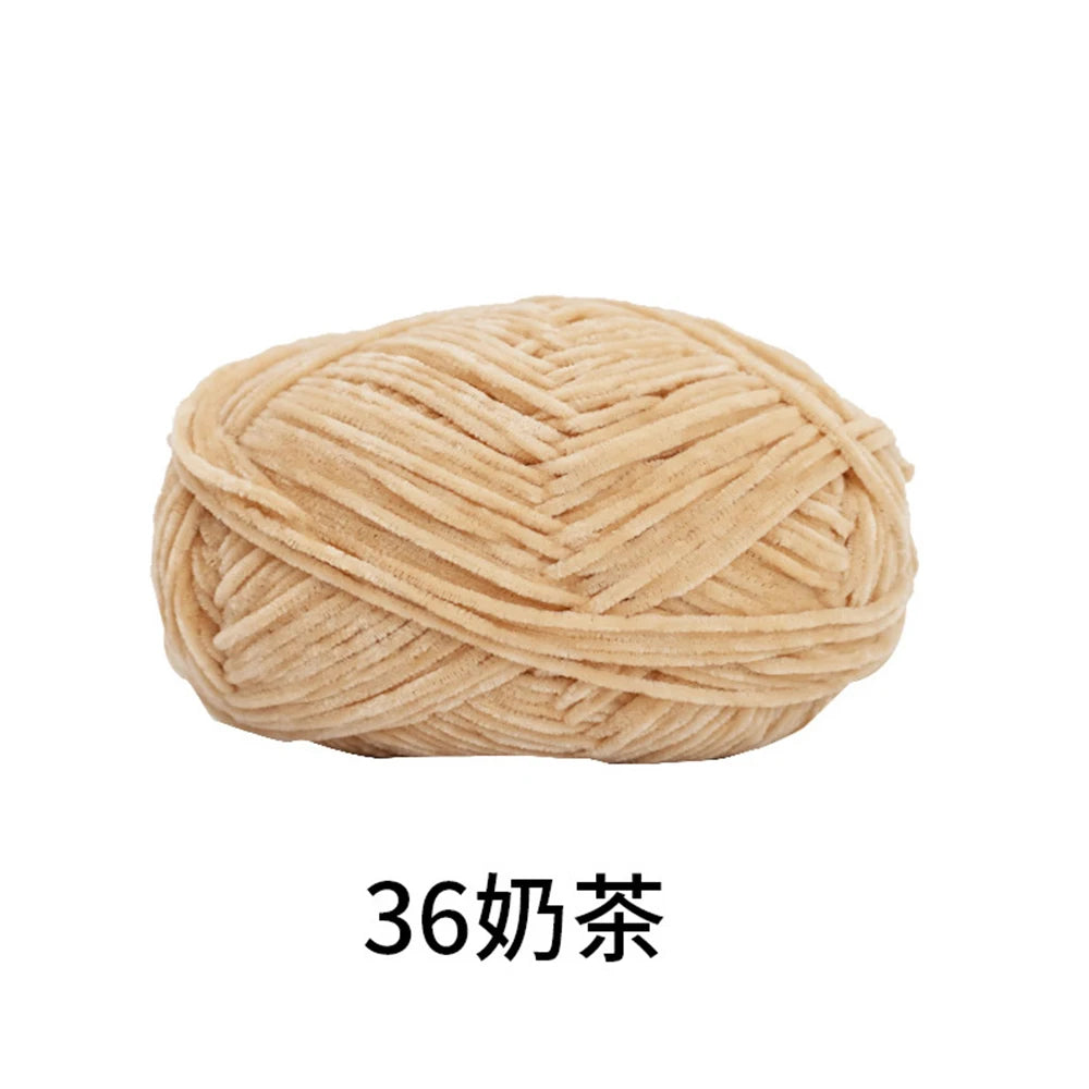 40g/roll 2mm Lustre Chenille Yarn DIY Hand Crochet Dolls Shoes Materials For Hand Knitting Thin Pleuche Wool Rope