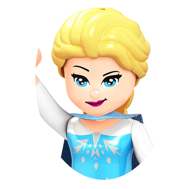 Model Batu Bata Mini Puteri Anime Gadis Cantik Angka Aksesori Kepala Blok Bangunan Salji Mainan Aksi Rakan untuk Kanak-kanak