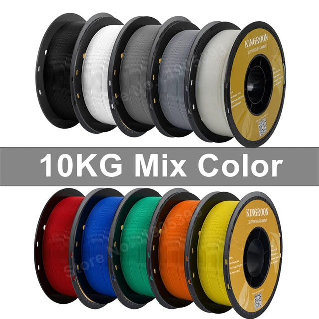 Filamen Pencetak 3D KINGROON PETG 1.75mm 5KG 10KG Bahan Pencetakan 3D Warna Campuran 1kg/gulungan petg Plastik Untuk pencetak 3d FDM