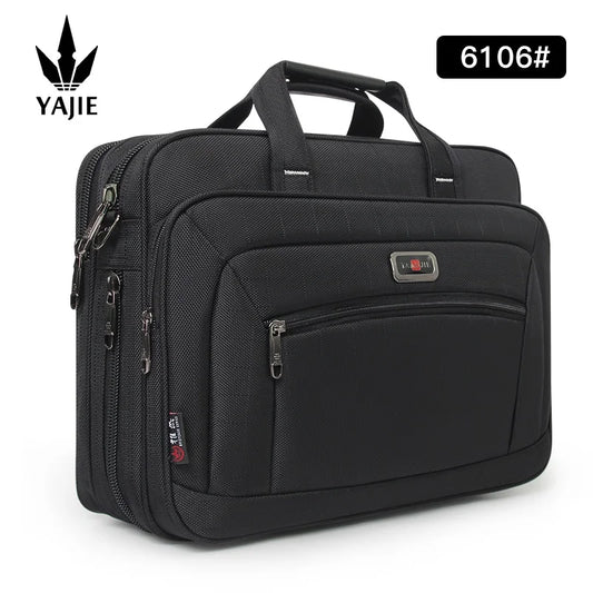 Business men's briefcase canvas waterproof large capacity 15.6 inch laptop bag work bag business bag official office bag