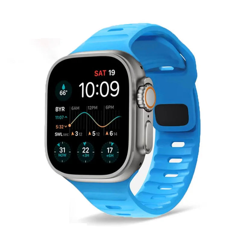 New Original Silicone Strap For Apple Watch Ultra 49mm Sports Bracelet iWatch Series 9 8 7 45mm 41mm 6 5 4 3 SE2 44mm 40mm Band