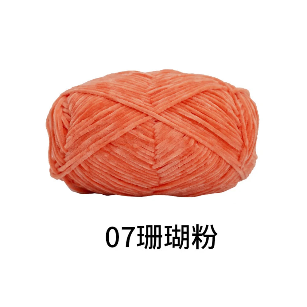 40g/roll 2mm Lustre Chenille Yarn DIY Hand Crochet Dolls Shoes Materials For Hand Knitting Thin Pleuche Wool Rope