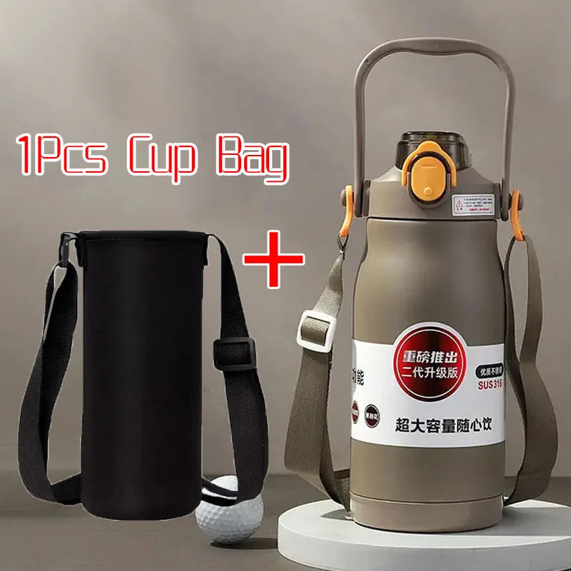 1600ml Large Capacity Thermal Water Bottle Stainless Steel Thermo Bottle Tumbler Thermos Mug Insulated Cup Thermos Kids Gifts