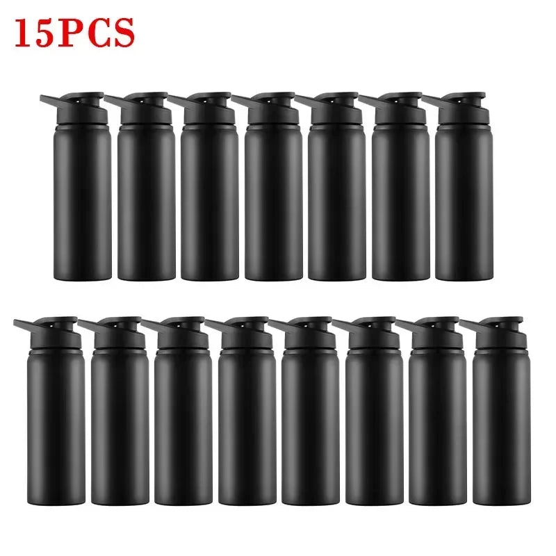 2Pcs Portable Stainless Steel Bicycle Water Bottle Straight Drinking Outdoors Sports Travel Kettle Metal Water Bottle