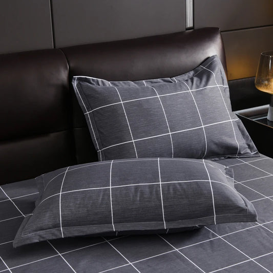 Simple plaid printed geometric pattern envelope rectangular pillowcases 2PCS 48x74cm pillow Cover pillow case for adult bed