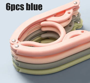 6/12Pcs Perjalanan Penyangkut Plastik Mudah Alih Penyangkut Lipat Penyangkut Pakaian Tidak Licin Pengeringan Rumah Penyangkut stokin seluar dalam Bekalan Perjalanan