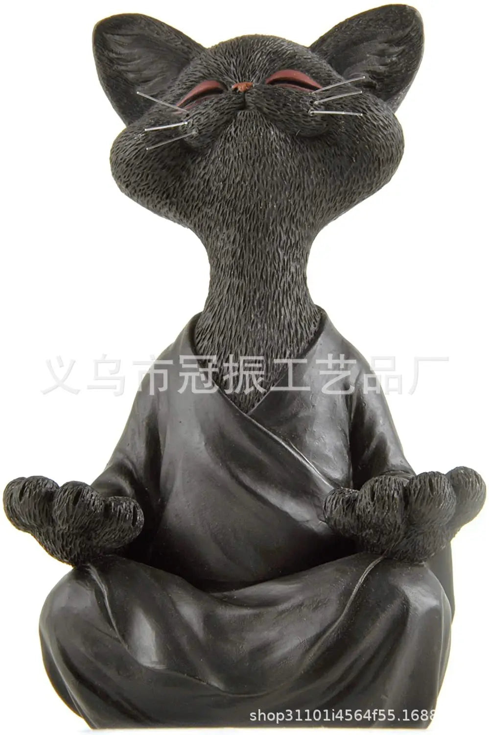 Patung Buddha Kucing Pelik Meditasi Yoga Hiasan Kucing Bahagia Hiasan Kraf Tangan Rumah