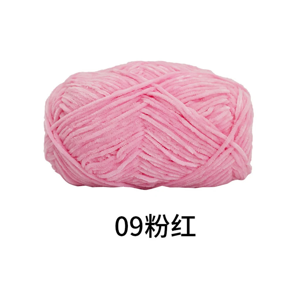 40g/roll 2mm Lustre Chenille Yarn DIY Hand Crochet Dolls Shoes Materials For Hand Knitting Thin Pleuche Wool Rope