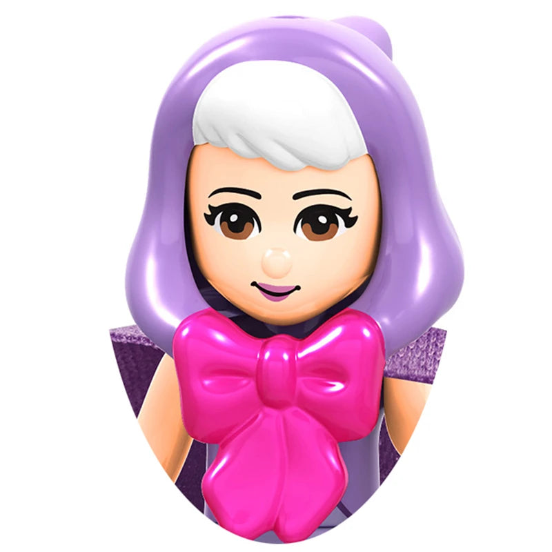 Model Batu Bata Mini Puteri Anime Gadis Cantik Angka Aksesori Kepala Blok Bangunan Salji Mainan Aksi Rakan untuk Kanak-kanak
