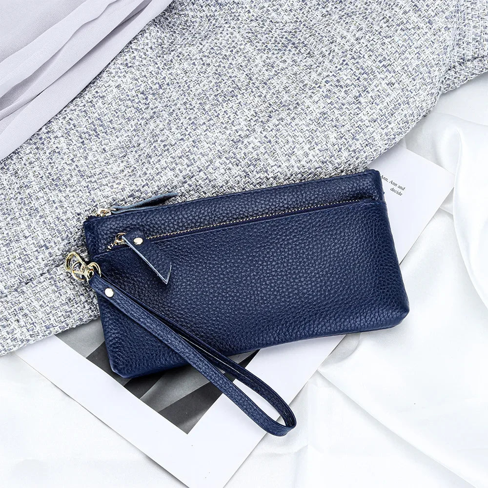 Wristlet Clutch Dompet Dompet Kulit Lembut Panjang Berbilang Poket Beg Pergelangan Tangan Beg Syiling Telefon Bimbit Mudah Alih untuk Wanita dengan Tali Pergelangan Tangan