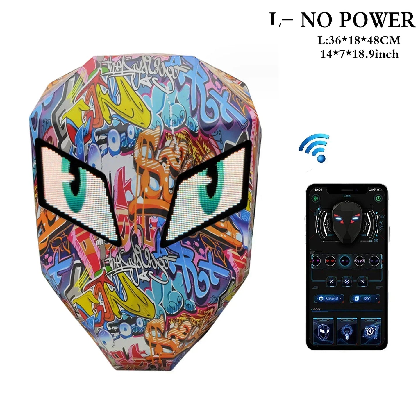 LOY LED Knight Berbasikal Beg galas Fesyen Topi keledar Motosikal Bluetooth Kalis Air Cangkang Keras Komputer riba Beg Personaliti Dengan Mata