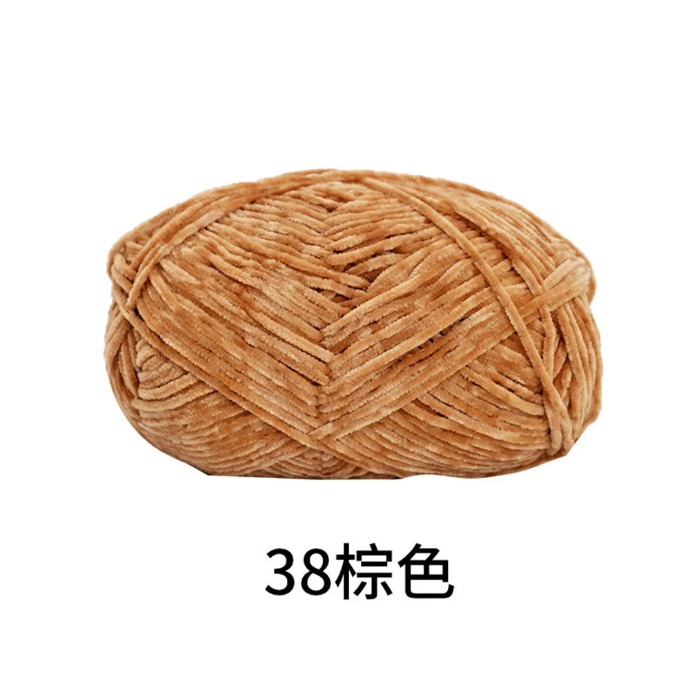 40g/roll 2mm Lustre Chenille Yarn DIY Hand Crochet Dolls Shoes Materials For Hand Knitting Thin Pleuche Wool Rope