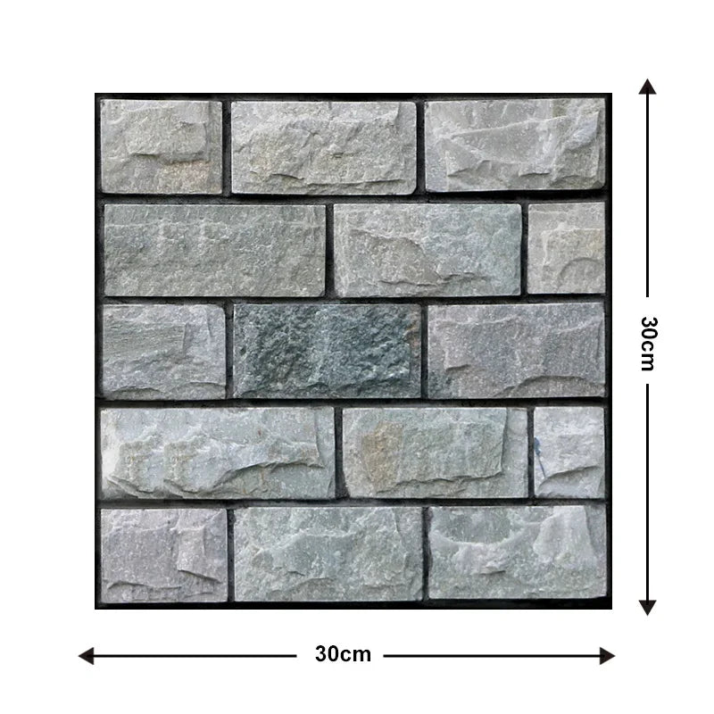 10 Keping Pelekat Dinding Pelekat Diri 3D 30x30cm Kertas Dinding PVC Kalis Air Mural Seni Dinding Boleh Alih untuk Hiasan Ruang Tamu Rumah DIY