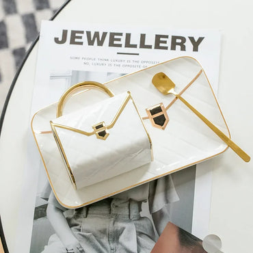 Set Cawan Kopi Seramik Mewah Cawan Bentuk Beg Kreatif Scandinavia Cawan Teh Petang Rumah Alat Minum Hiasan Kabinet Wain