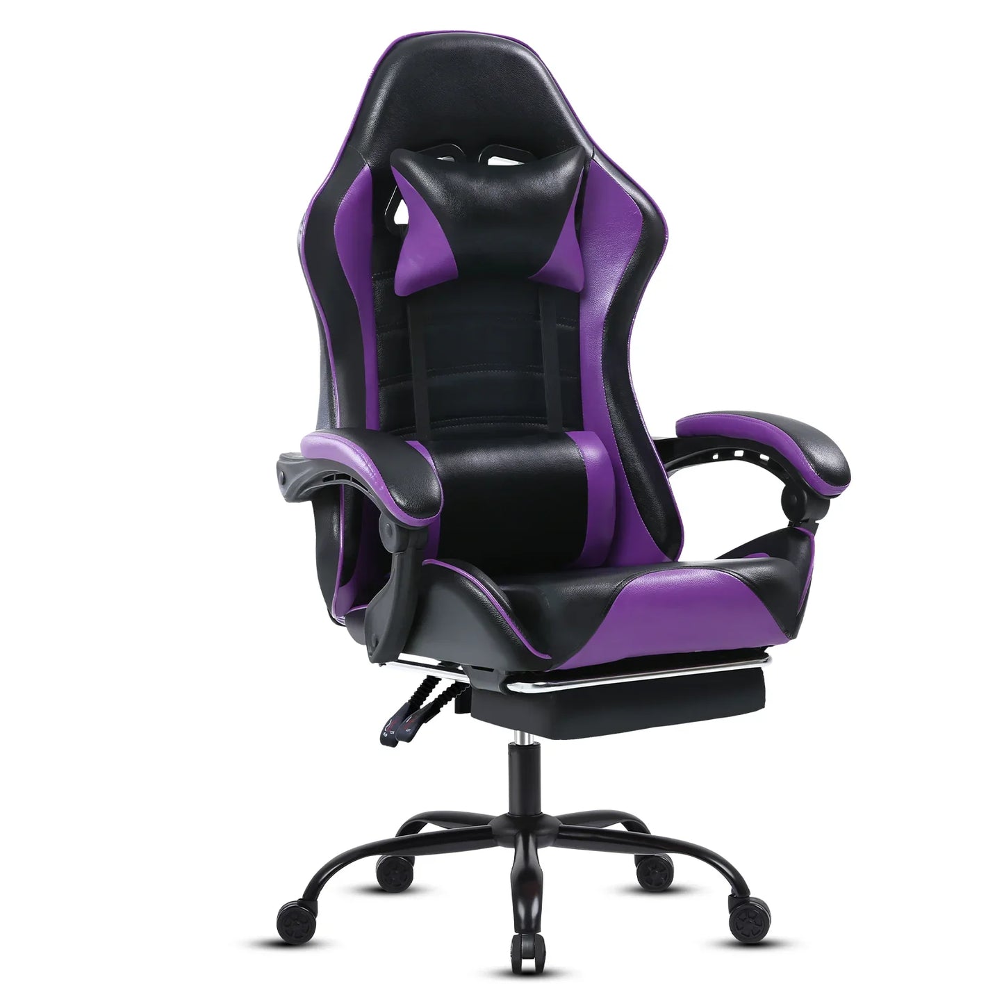 Gaming Chair with Footrest, Height Adjustable Video Game Chairs for Adults PU Leather, Reclining Gamer Chair Office Desk Chair