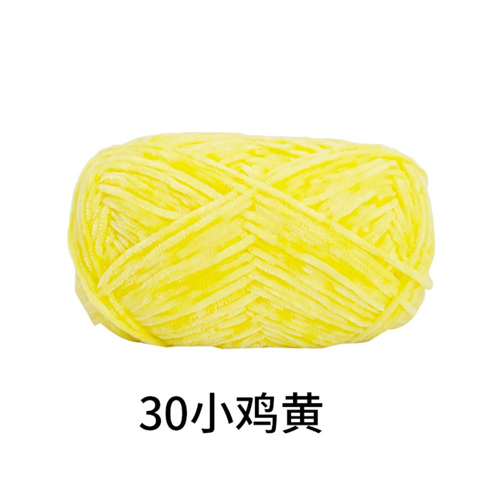 40g/roll 2mm Lustre Chenille Yarn DIY Hand Crochet Dolls Shoes Materials For Hand Knitting Thin Pleuche Wool Rope