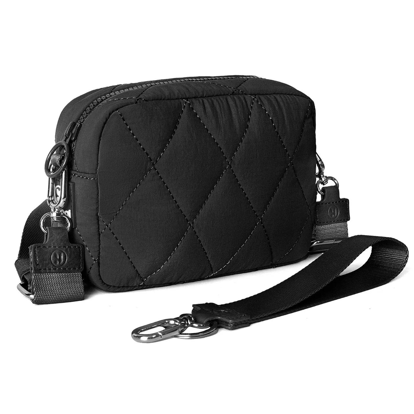 Dompet Wristlet untuk Wanita Dompet Nilon Crossbody dengan Beg Puffer Beg Bahu Dompet untuk Pembawa Telefon Pemegang Kad Kredit Perjalanan