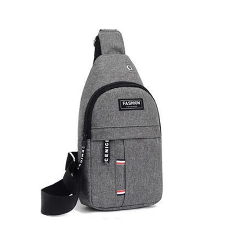 Chest Bag Solid Color Men Chest Bag Outdoor Casual Fashion One Shoulder Crossbody Bag Men's Waterproof Large Capacity Fanny Pack