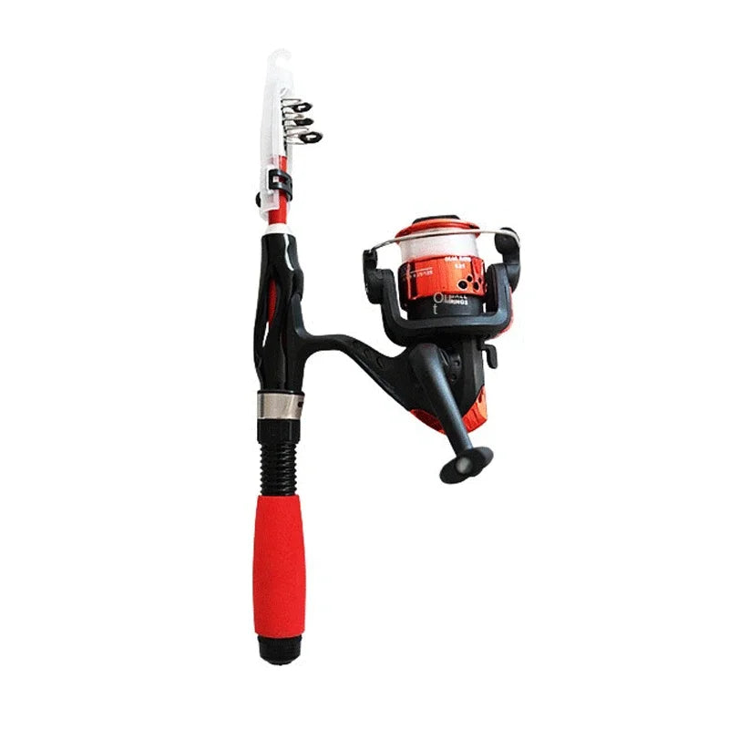 Telescopic 31cm Mini Fishing Rods Combo Set Collapsible Rods Reels Lures Hooks Bag Portable Fishing Kit for Children Adults